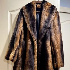 Gorgeous Brown/Black/Carmel faux Fur Coat